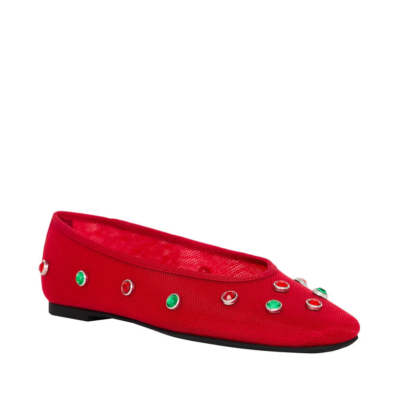 The Evie High Crystal Ballet Flats