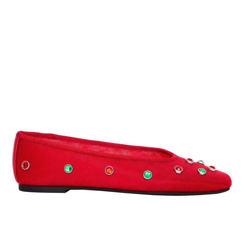 The Evie High Crystal Ballet Flats