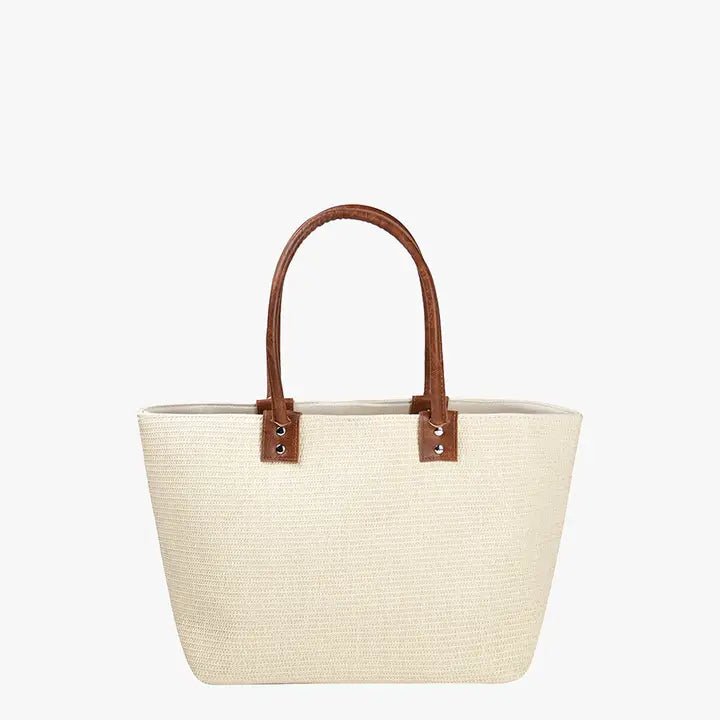 Angelica Small Straw Tote w/ Dual Handles - Frock Shop