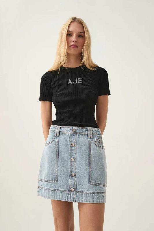 Aura Denim Mini Skirt - Frock Shop