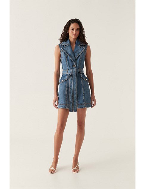 Balance Denim Mini Dress - Frock Shop