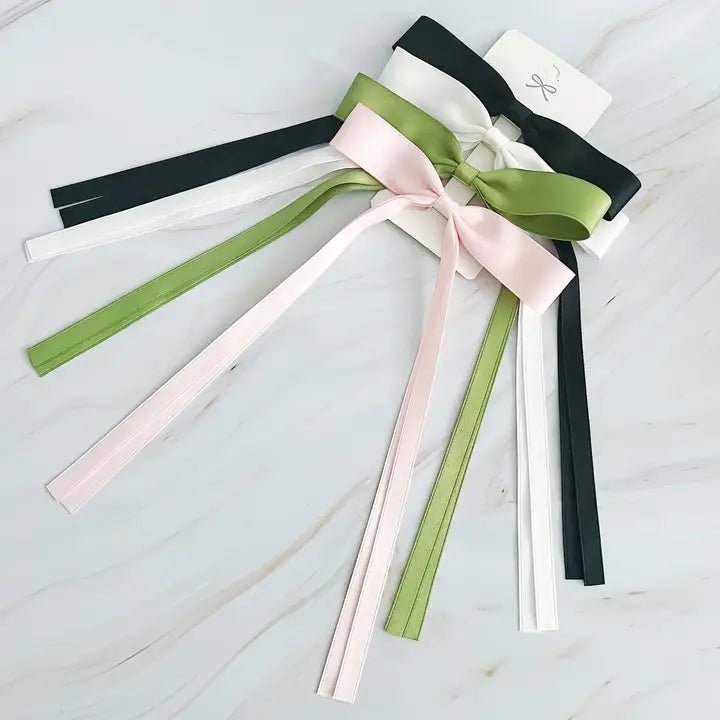 Ballerina Slim Bow Hair Clip Set of 4 - Frock Shop