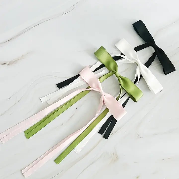 Ballerina Slim Bow Hair Clip Set of 4 - Frock Shop