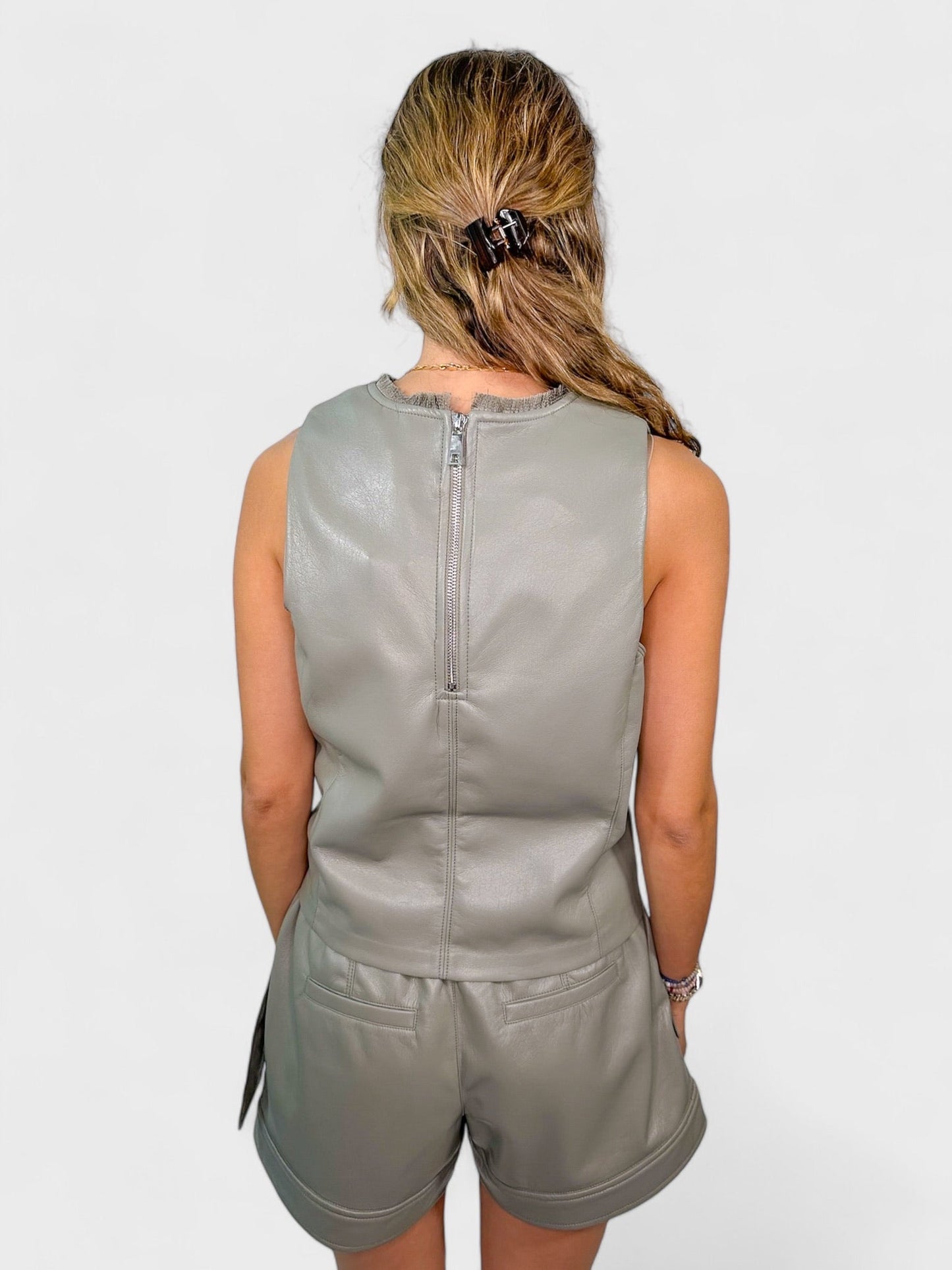 Blanca Faux Leather Top - Frock Shop