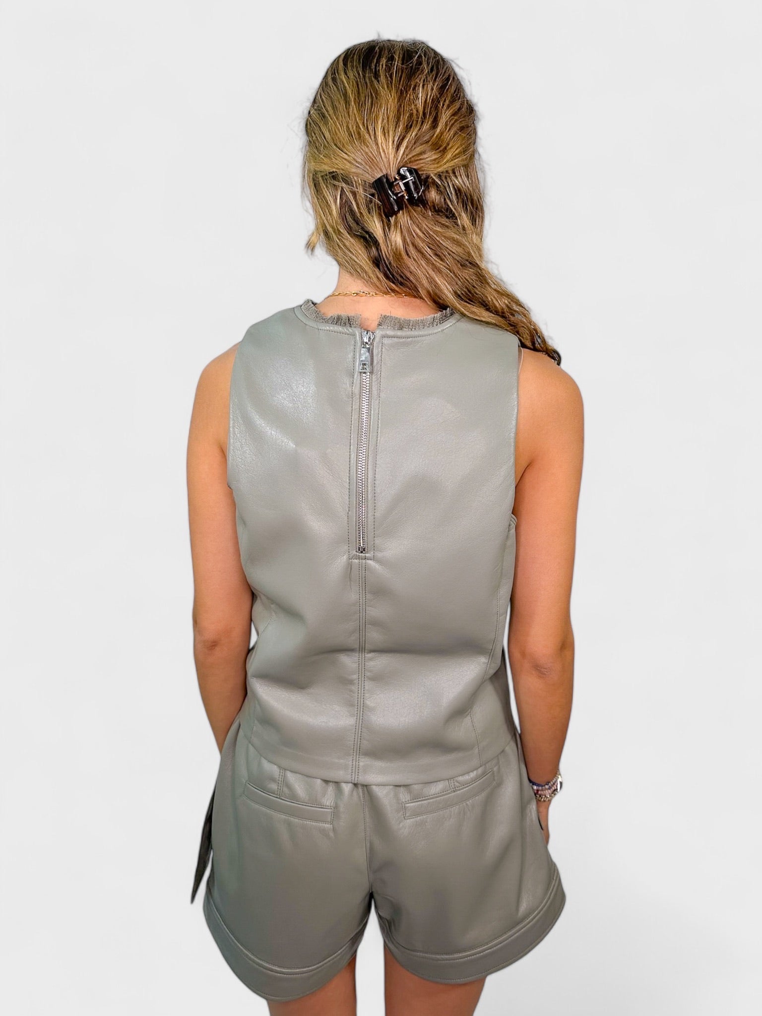 Blanca Faux Leather Top - Frock Shop