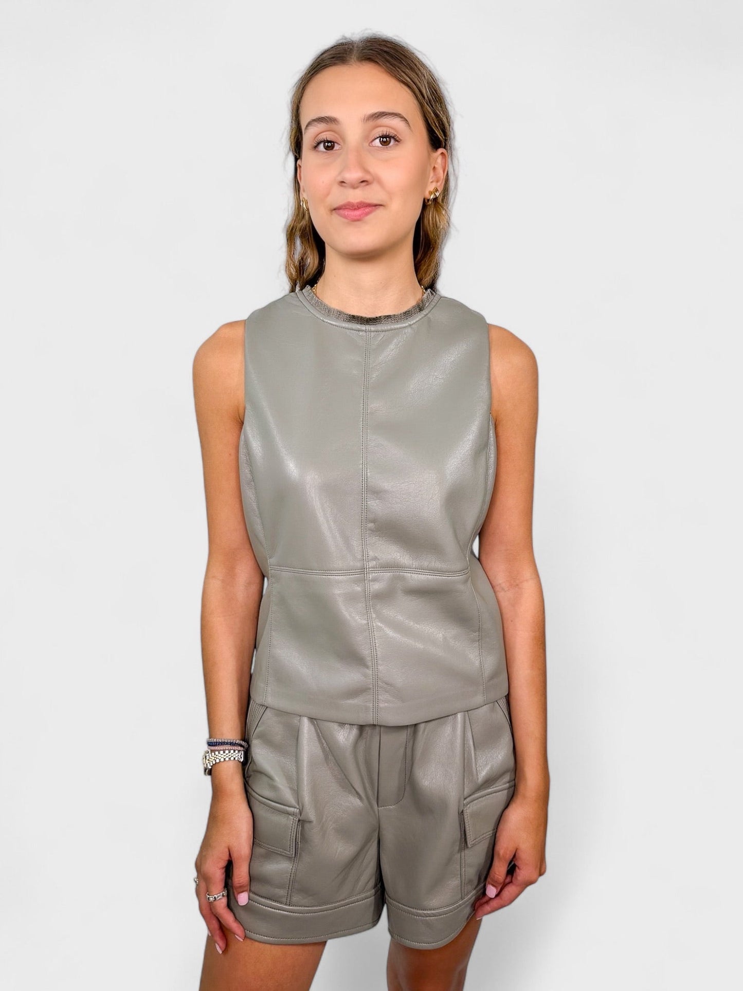 Blanca Faux Leather Top - Frock Shop