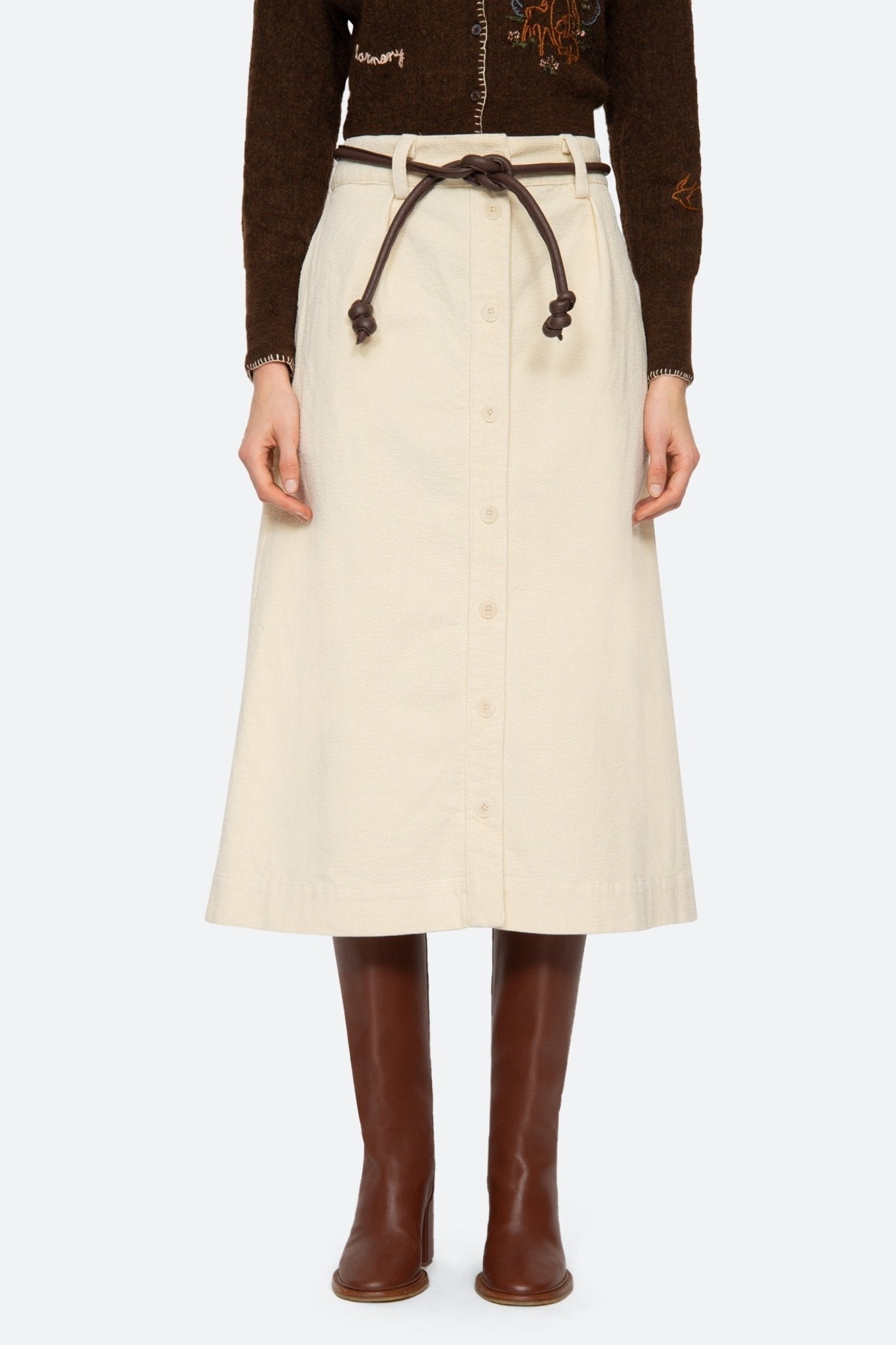 Sea New York Carine Corduroy Button Down Skirt - Frock Shop