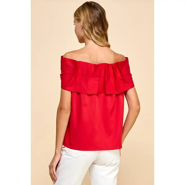 Rachel Bow Off-Shoulder Top