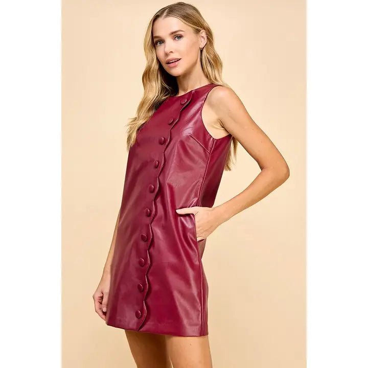 Cherry Scallop Button Dress - Frock Shop