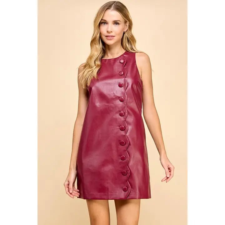 Cherry Scallop Button Dress - Frock Shop