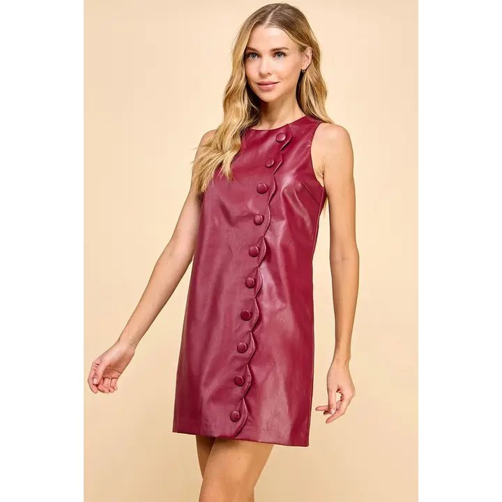 Cherry Scallop Button Dress - Frock Shop