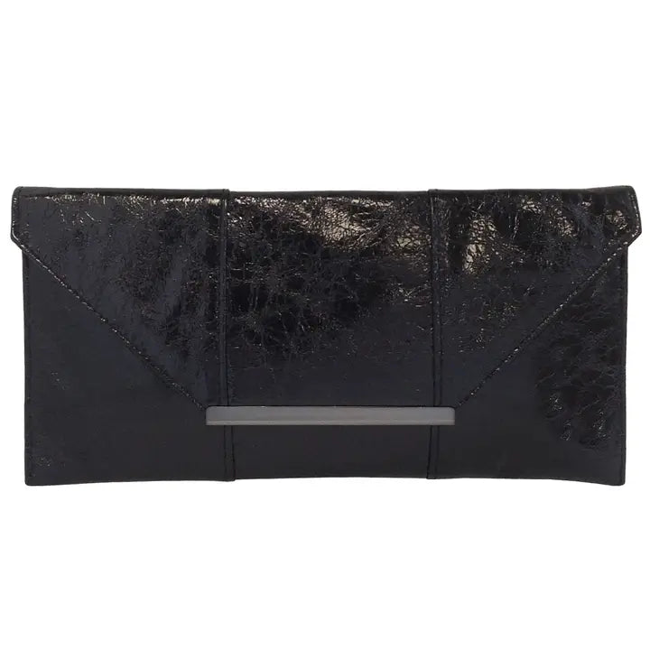 Crushed Metallic Evening Clutch - Frock Shop