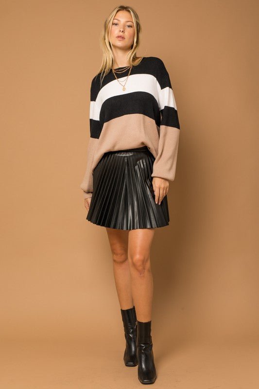 Ella Pleated Faux Leather Skirt - Frock Shop