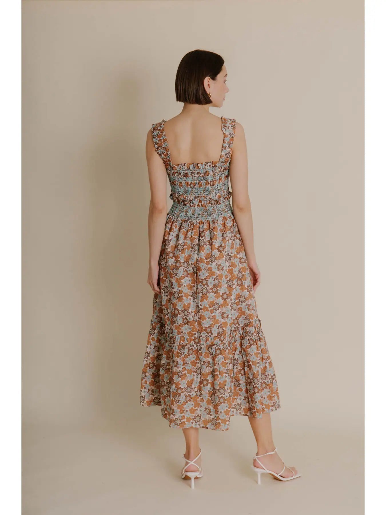 Floral Smocked Midi Dress - Frock Shop