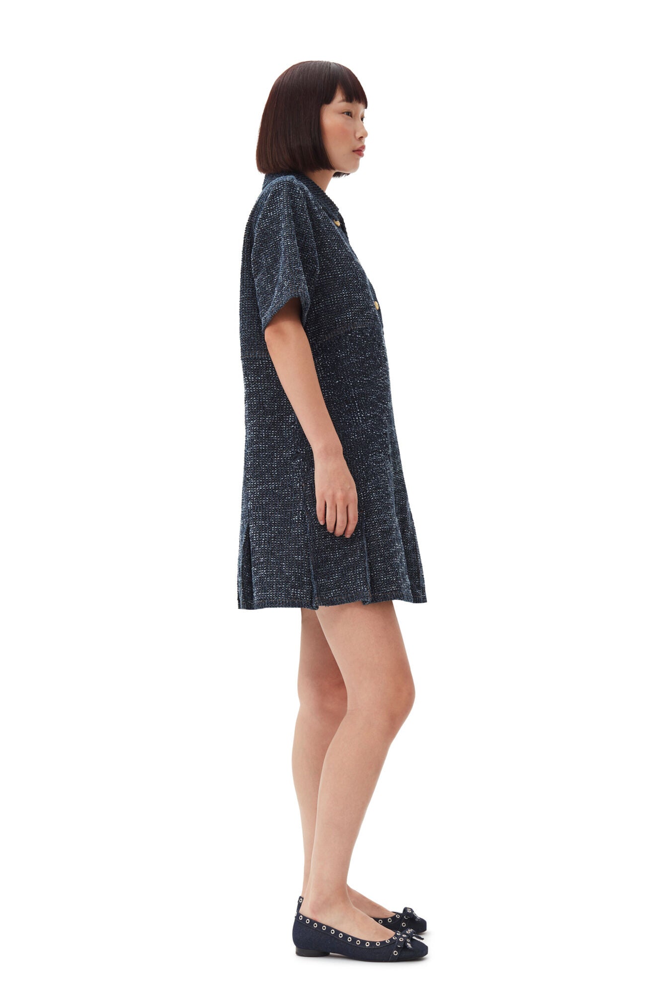 Ganni Fluffy Denim Mini Dress - Frock Shop