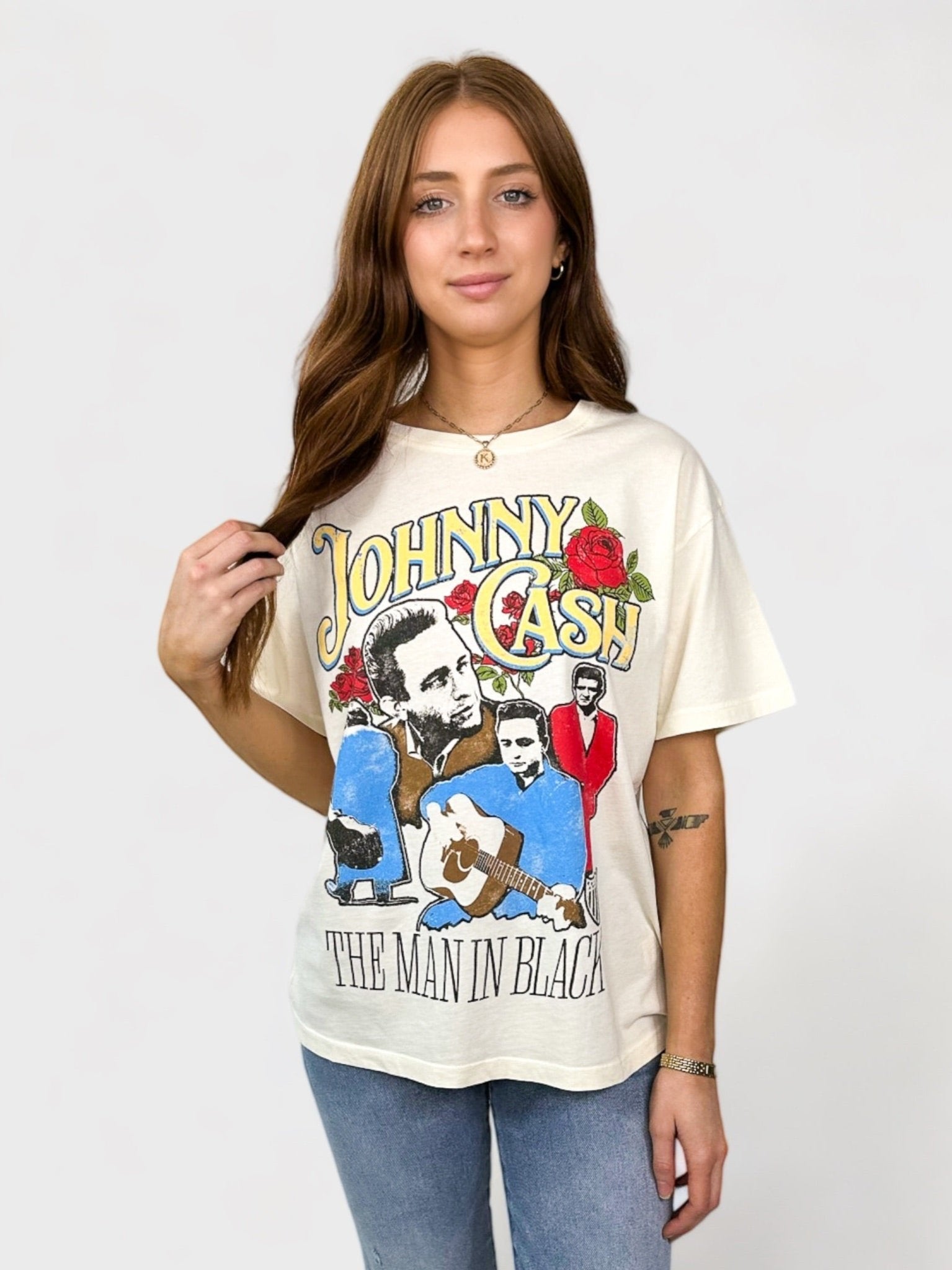 Johnny Cash a Man Comes Around Boyfriend Tee - Frock Shop