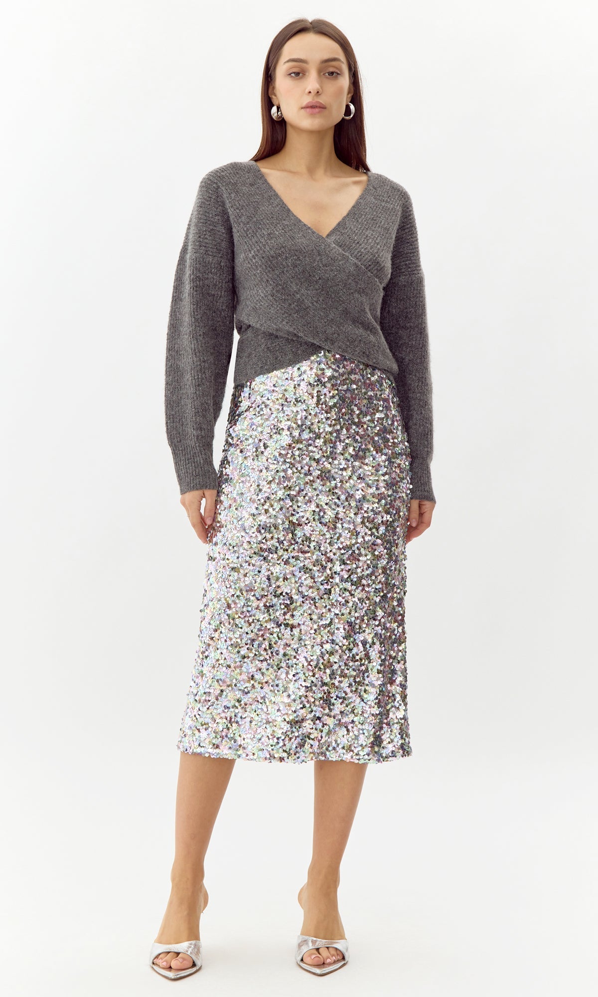 Lacey Sequins Midi Skirt - Frock Shop