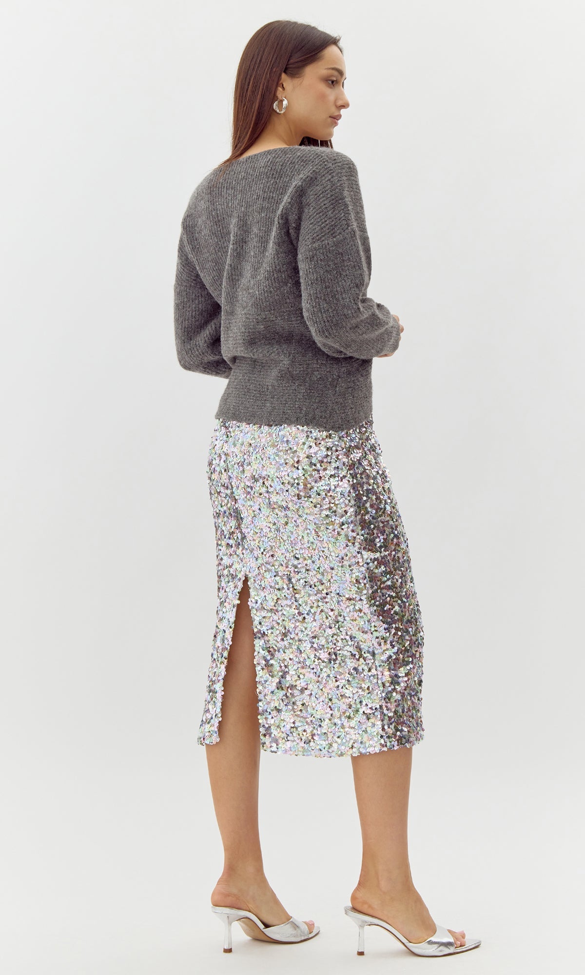 Lacey Sequins Midi Skirt - Frock Shop