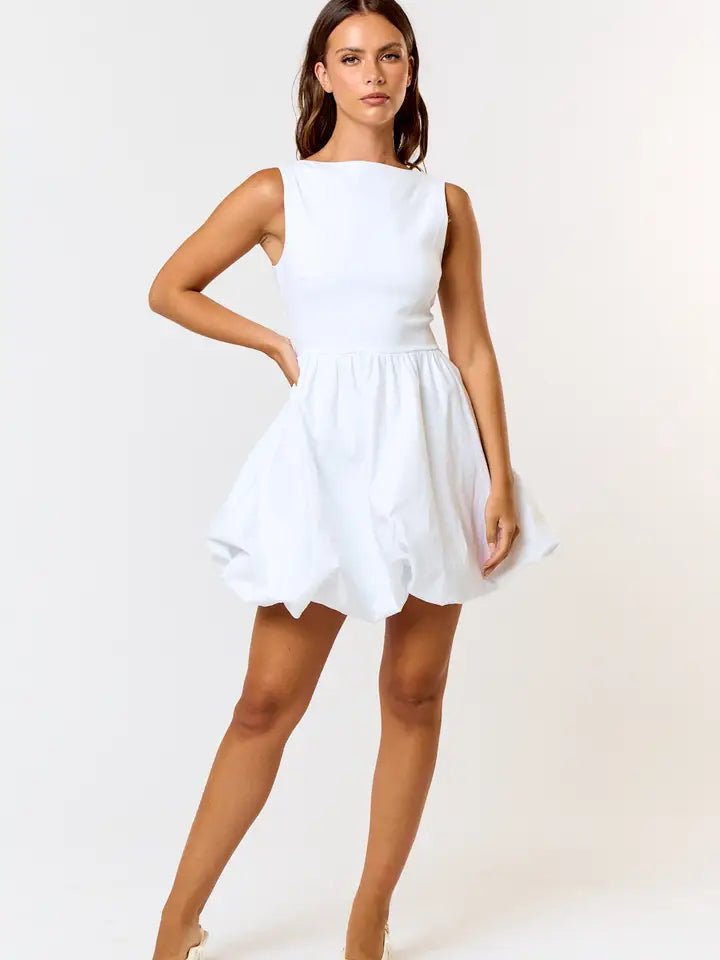 Lois Boat Neck Mini Dress - Frock Shop