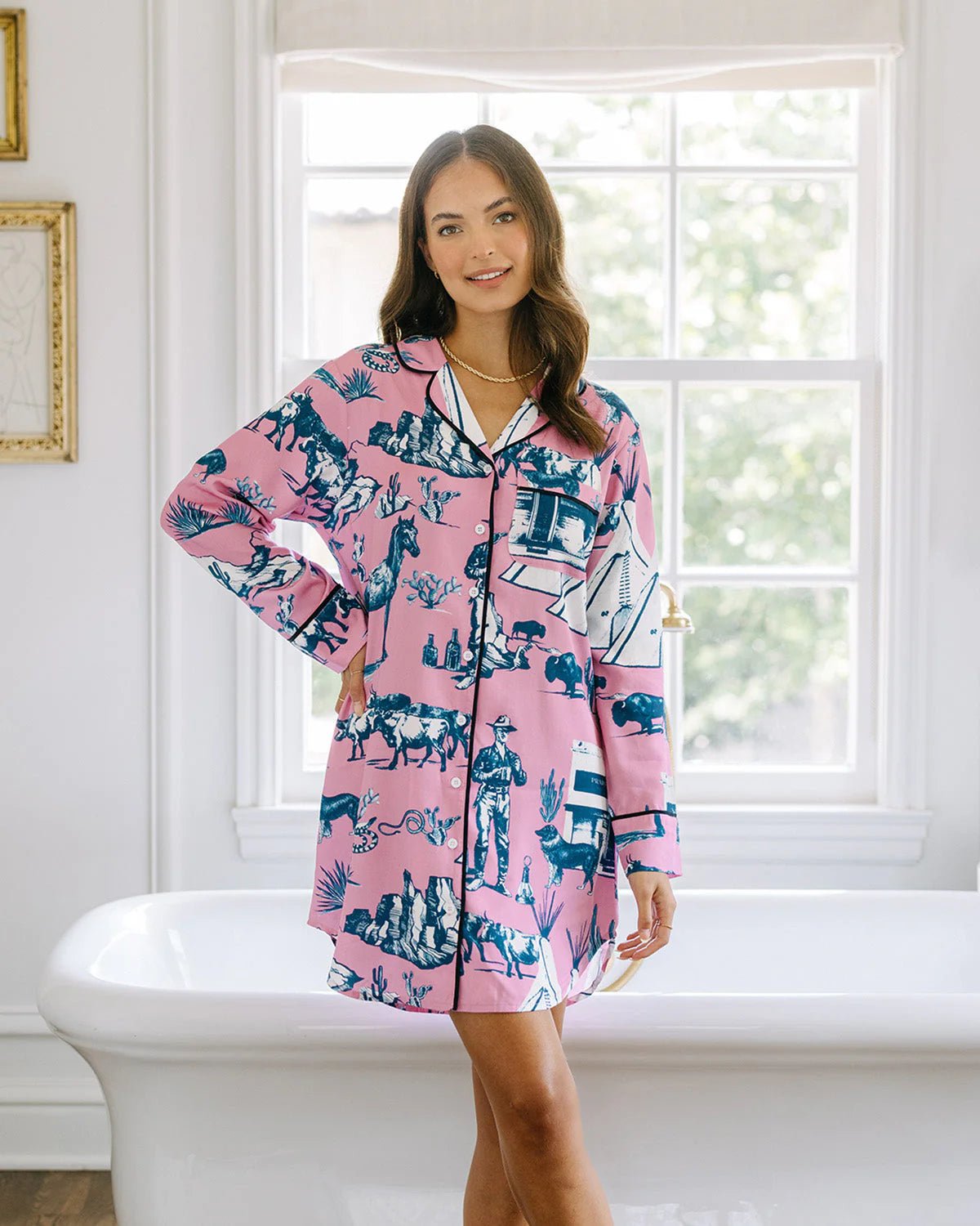 Marfa Toile Sleep Shirt - Frock Shop