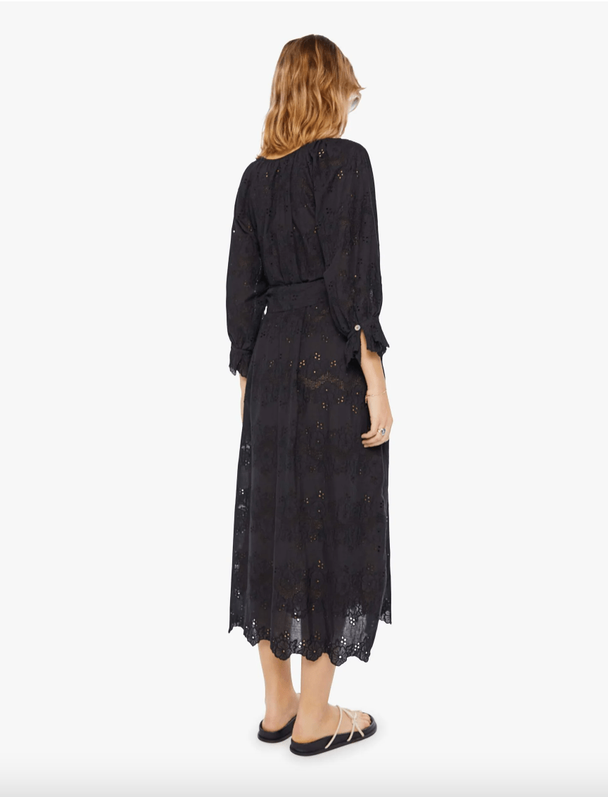 Natalie Martin Floral Crew Neck Long Sleeve Maxi Dress