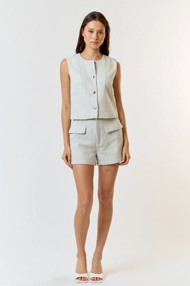 Olivia Button Down Vest - Frock Shop