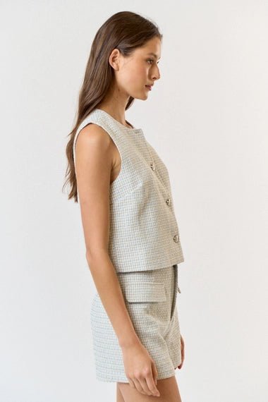 Olivia Button Down Vest - Frock Shop