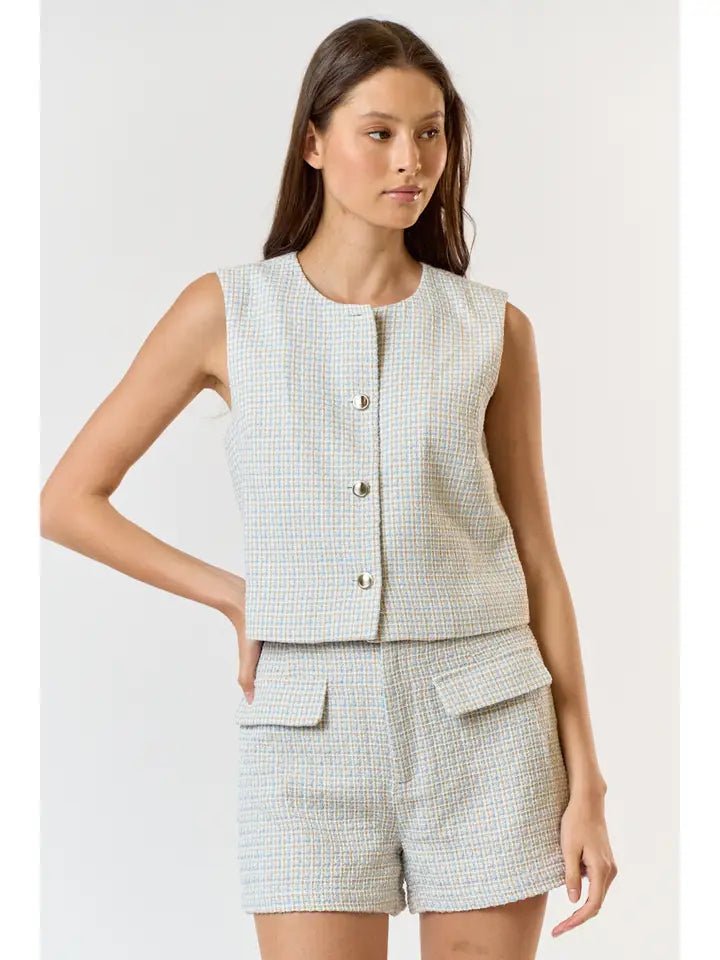 Olivia Button Down Vest - Frock Shop