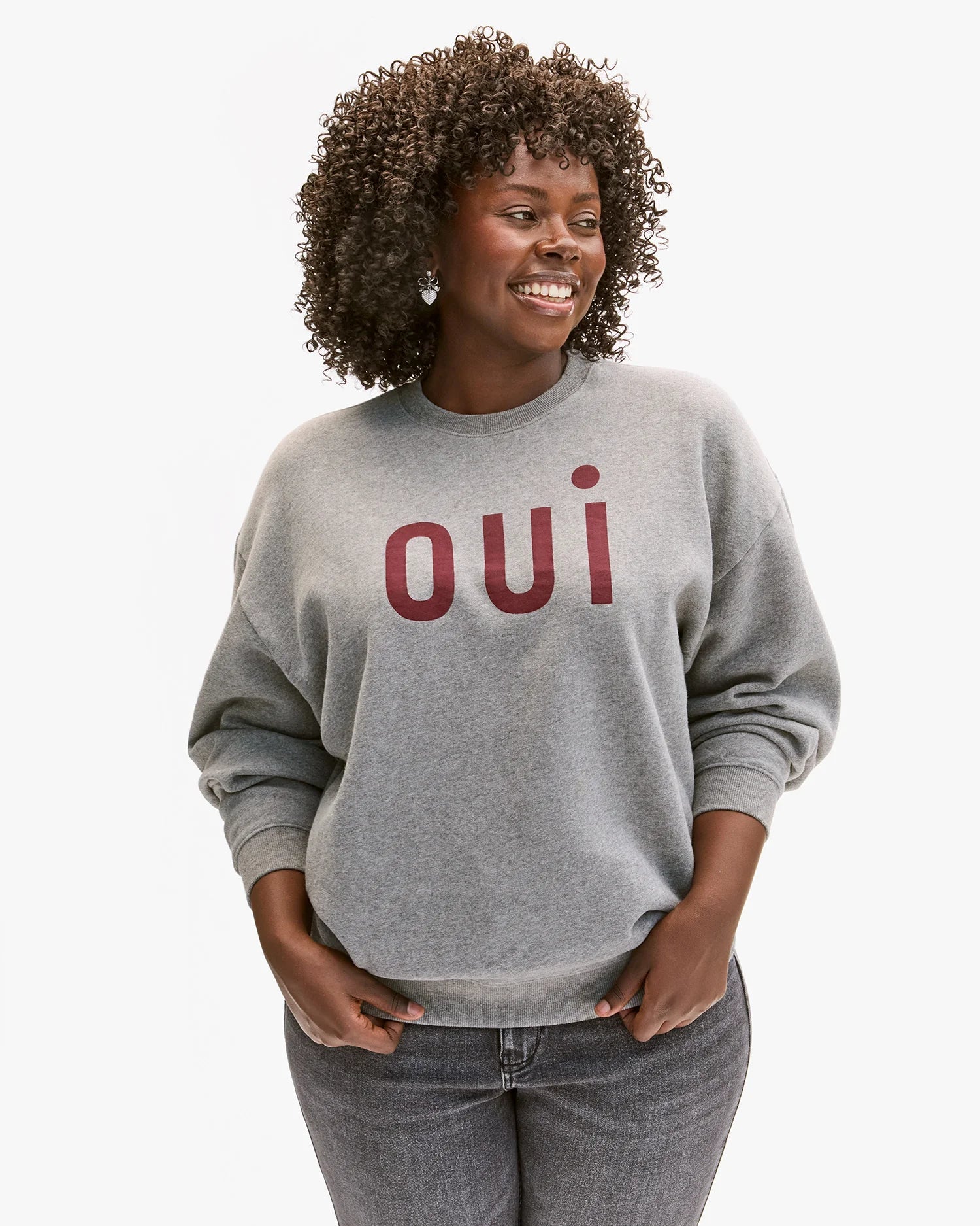 Clare V. Oversized Sweatshirt Oui - Frock Shop