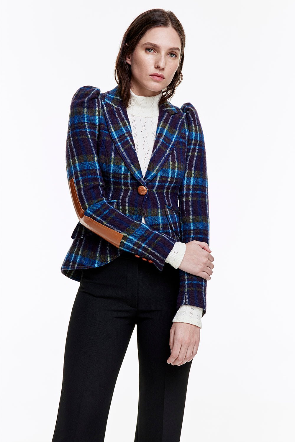 Pouf Sleeve One Button Blazer - Frock Shop