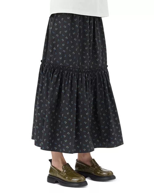 Ganni Printed Cotton Smock Maxi Skirt - Frock Shop