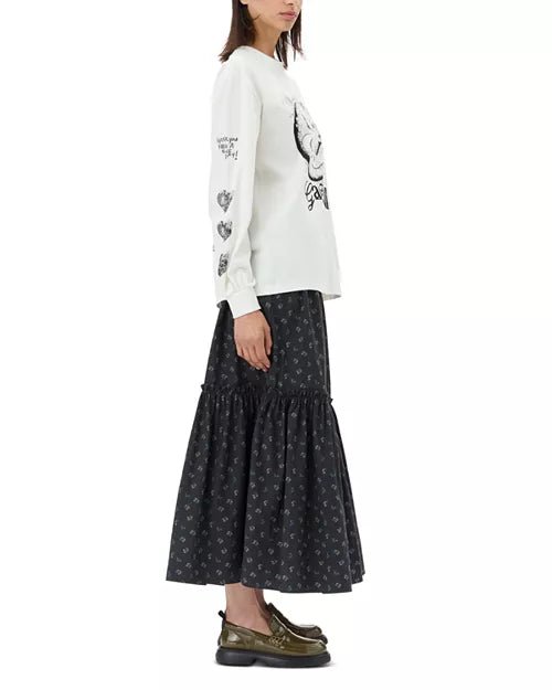 Ganni Printed Cotton Smock Maxi Skirt - Frock Shop