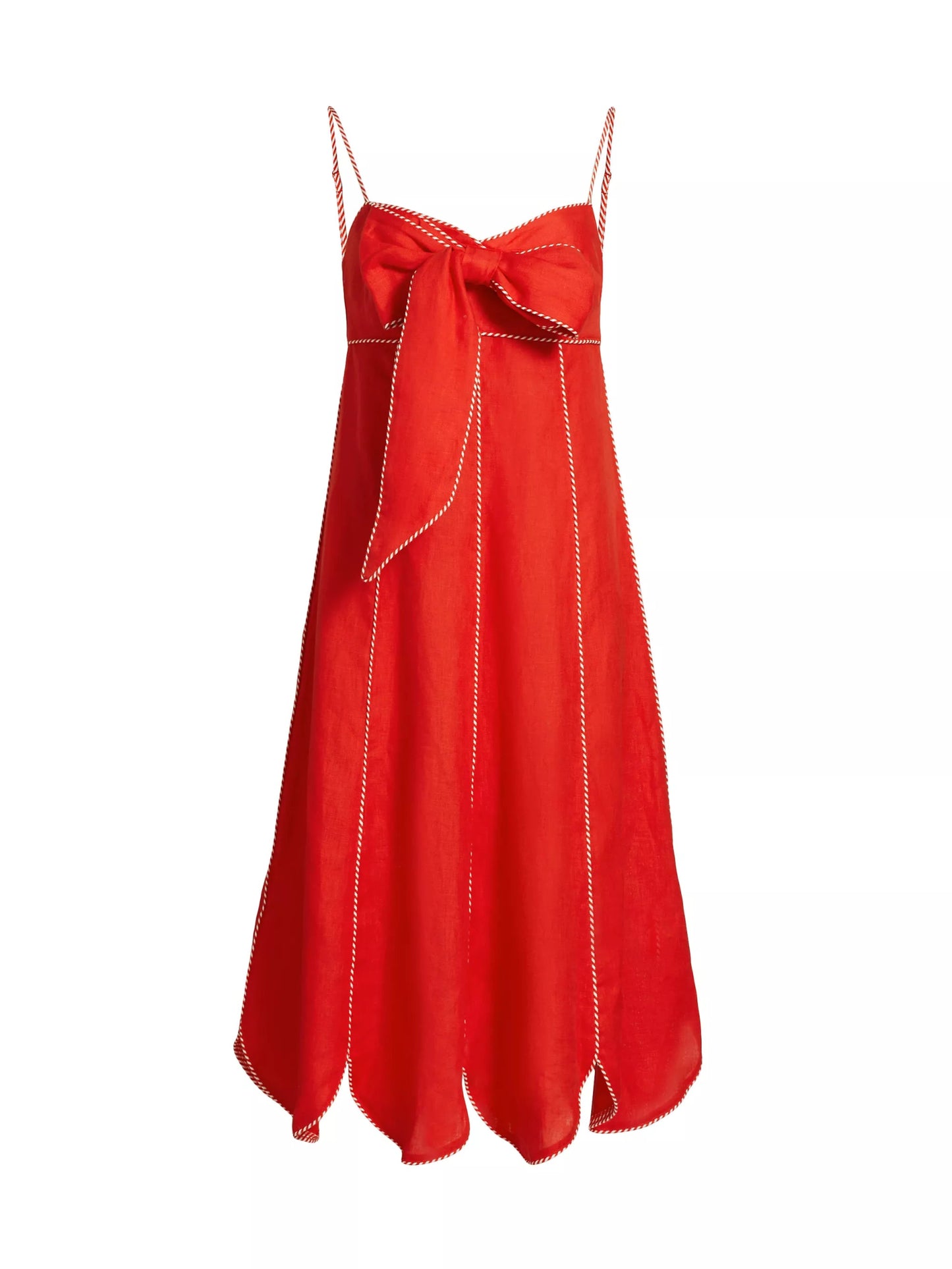 Red Sleeveless Midi Dress - Frock Shop