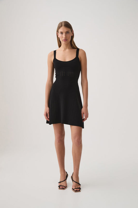 Aje sleeveless knit black mini dress