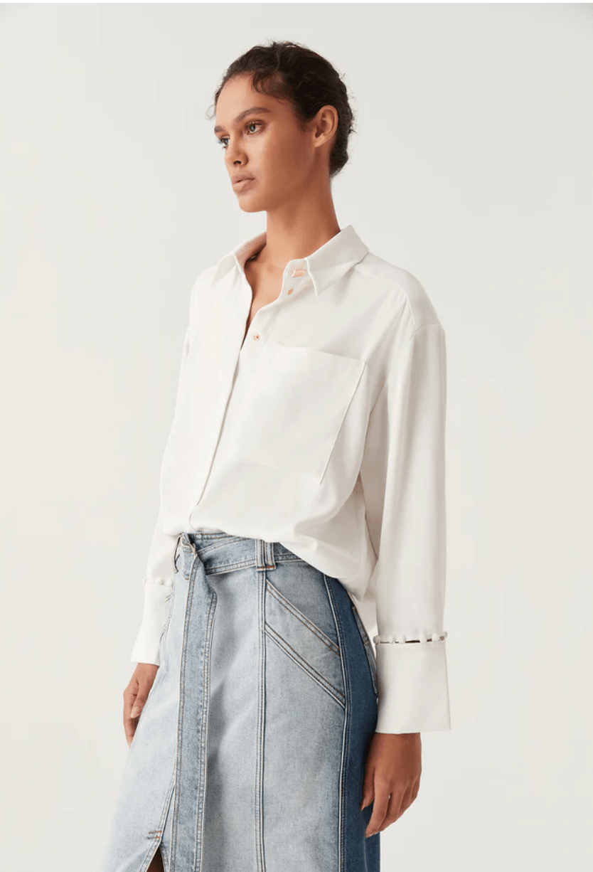 Riddle Buttoned Crepe Shirt - Frock Shop