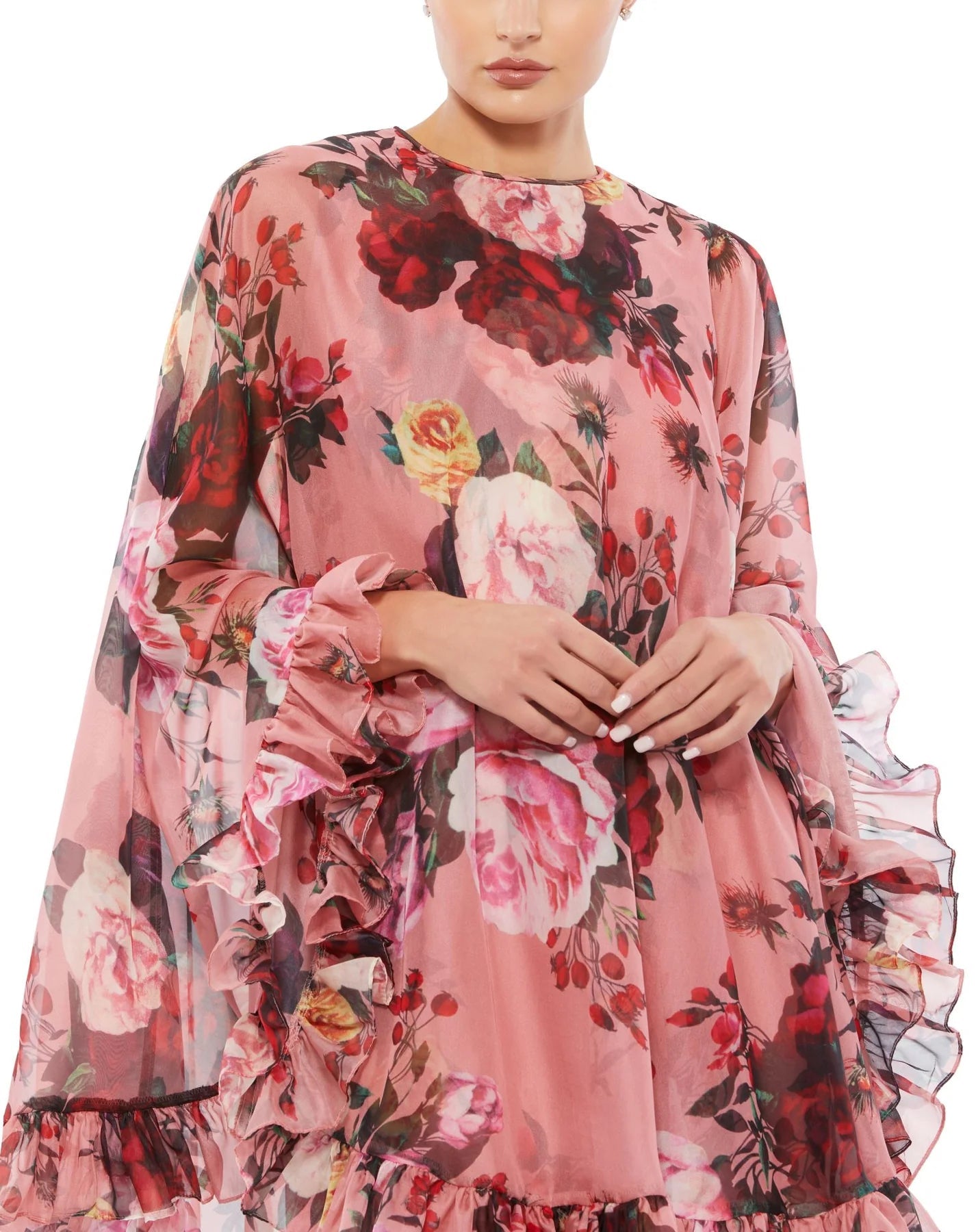 Mac Duggal Rose Cape Mini Dress - Frock Shop