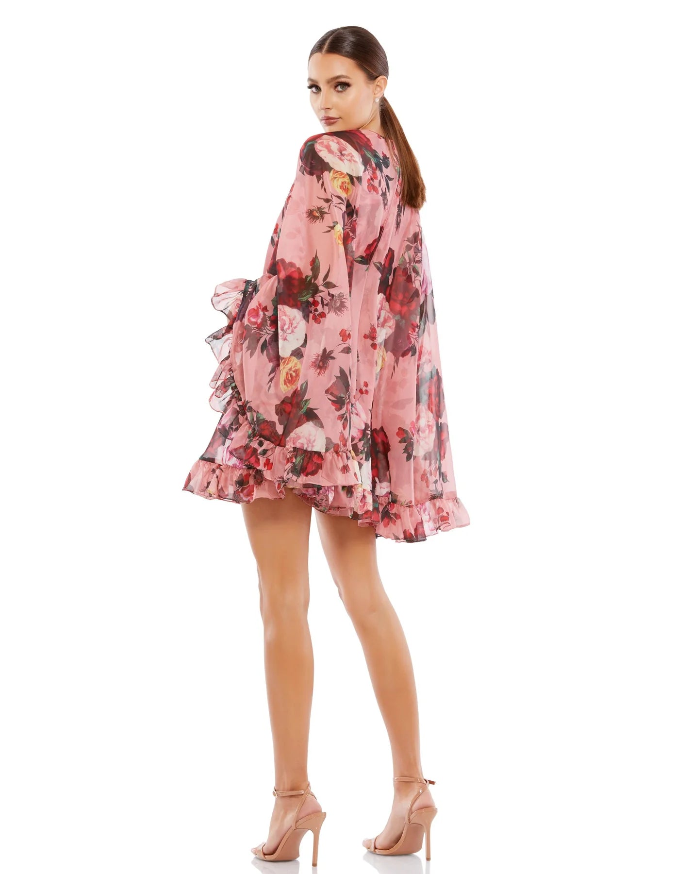 Mac Duggal Rose Cape Mini Dress - Frock Shop