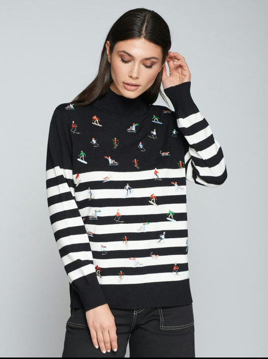 Skier Embroidered Pullover - Frock Shop