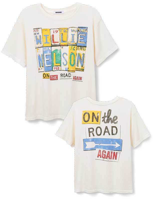 Willie Nelson on the Road Again Boyfriend Tee - Frock Shop