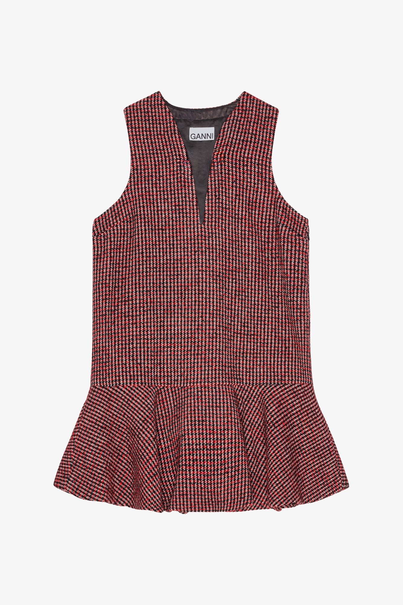 Ganni Woollen Check Mini Dress - Frock Shop