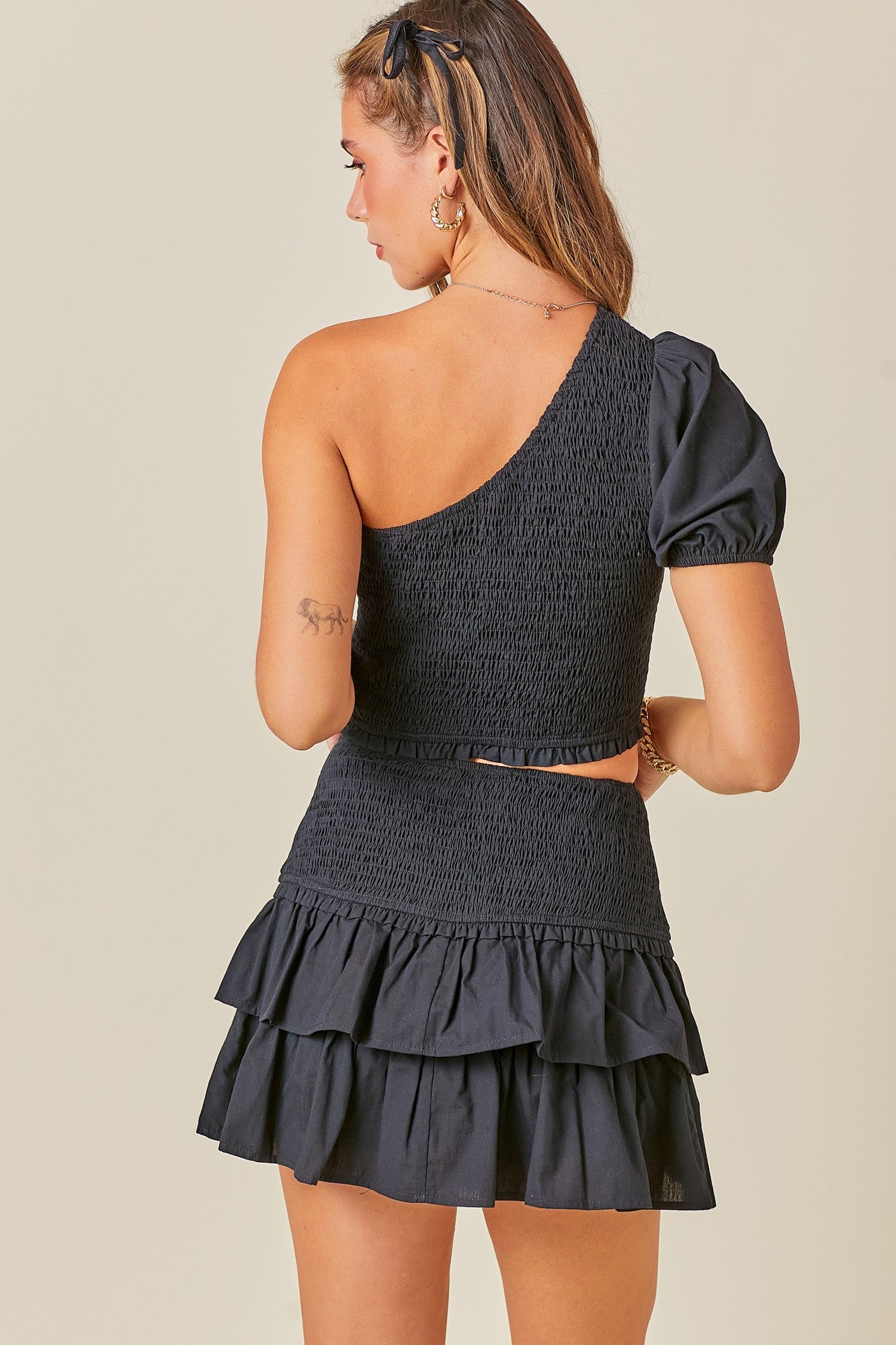 Carly Smocked One Shoulder Top - Frock Shop