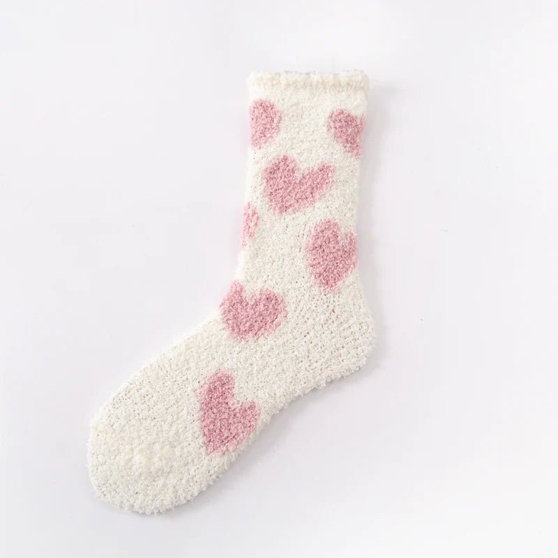 Fuzzy Heart Socks - Frock Shop