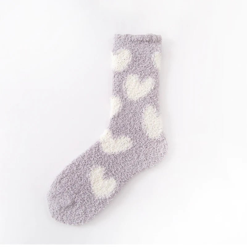 Fuzzy Heart Socks - Frock Shop