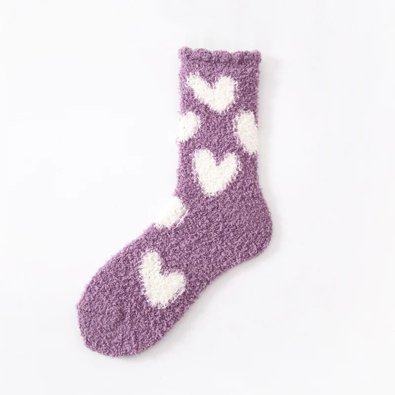 Fuzzy Heart Socks - Frock Shop