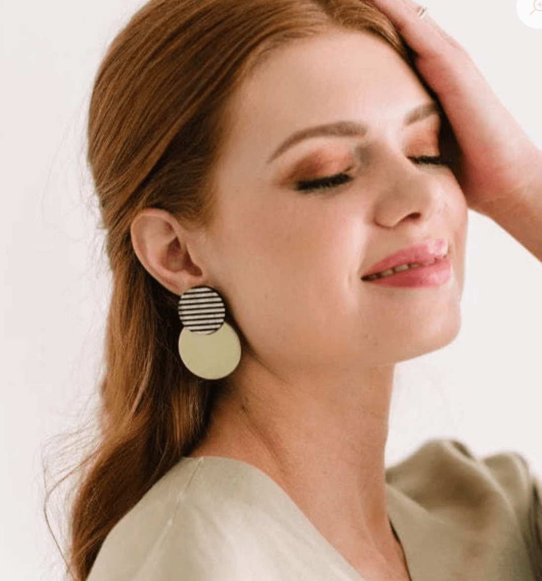 Gold Tuxedo Stripe Earrings - Frock Shop