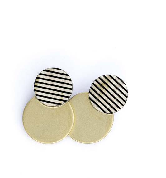 Gold Tuxedo Stripe Earrings - Frock Shop