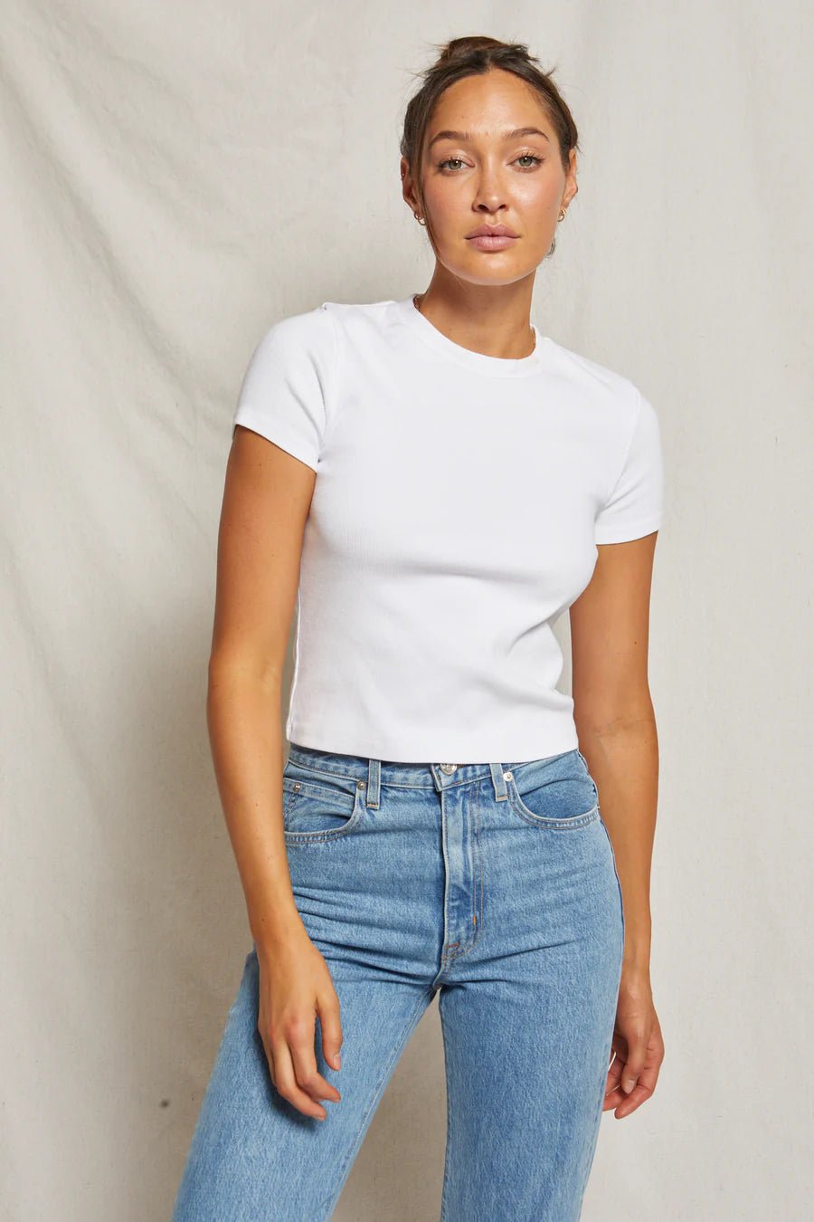 perfectwhitetee Cropped Ribbed Tee