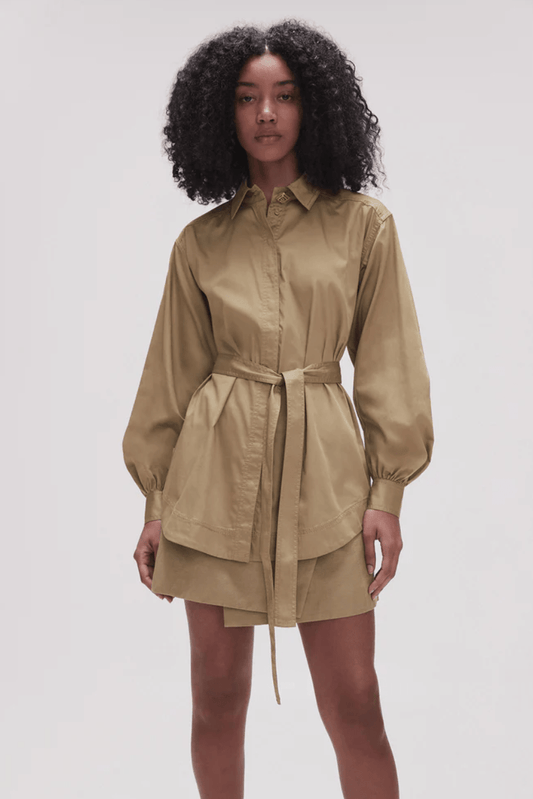 Aje collared long sleeve belted shirt