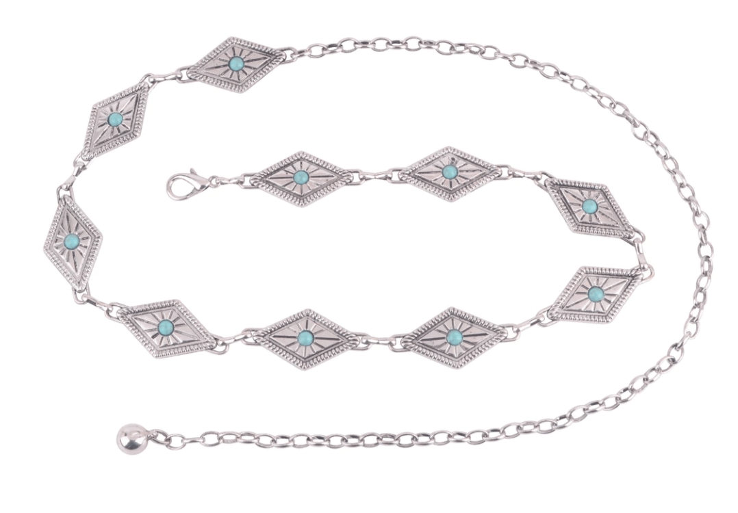 Silver Diamond Concho Belt - Frock Shop