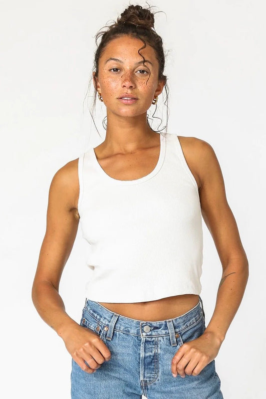 perfectwhitetee White Cropped Tank Top